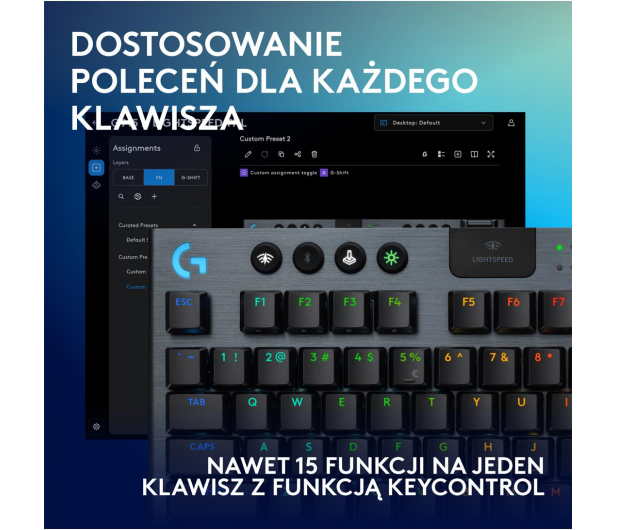 LOGITECH G915 X TKL Lightspeed Tactile czarny 920-012721 - 1276179 - zdjęcie 4
